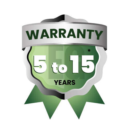 5 to 15 years warranty*